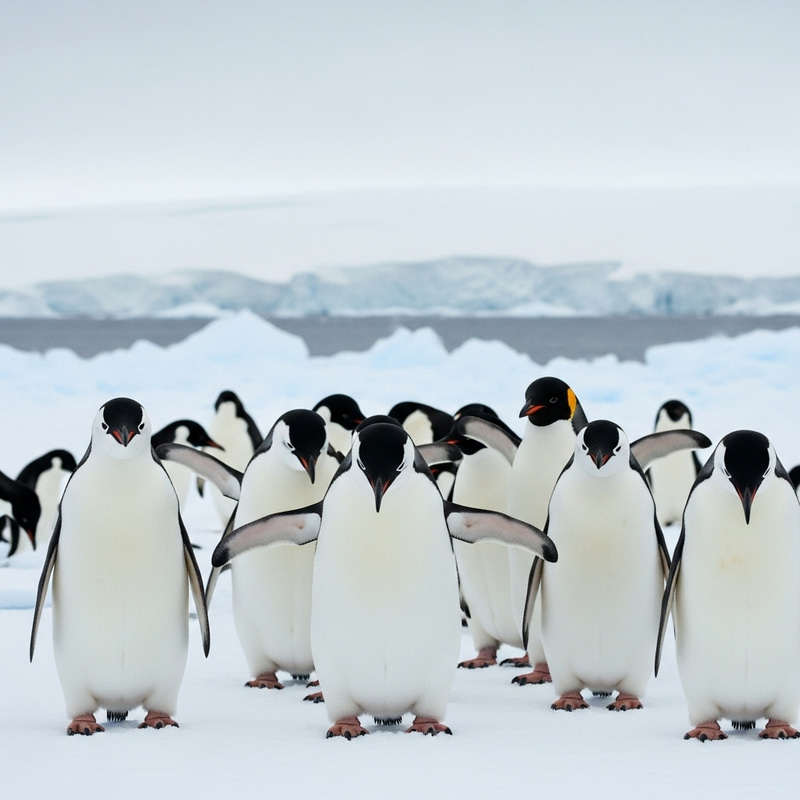 Angry Penguins in Antarctic Habitat | Upset Group of Pinguins Angry Penguins in Antarctic Habitat | Upset Group of Pinguins