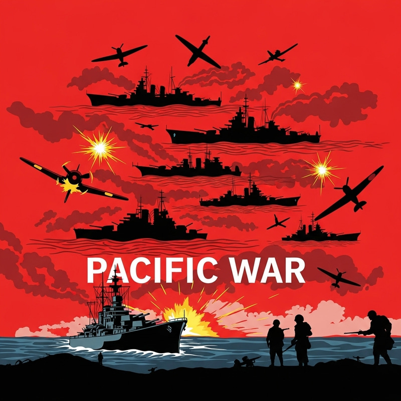 Red Background of the Pacific War Era Red Background of the Pacific War Era