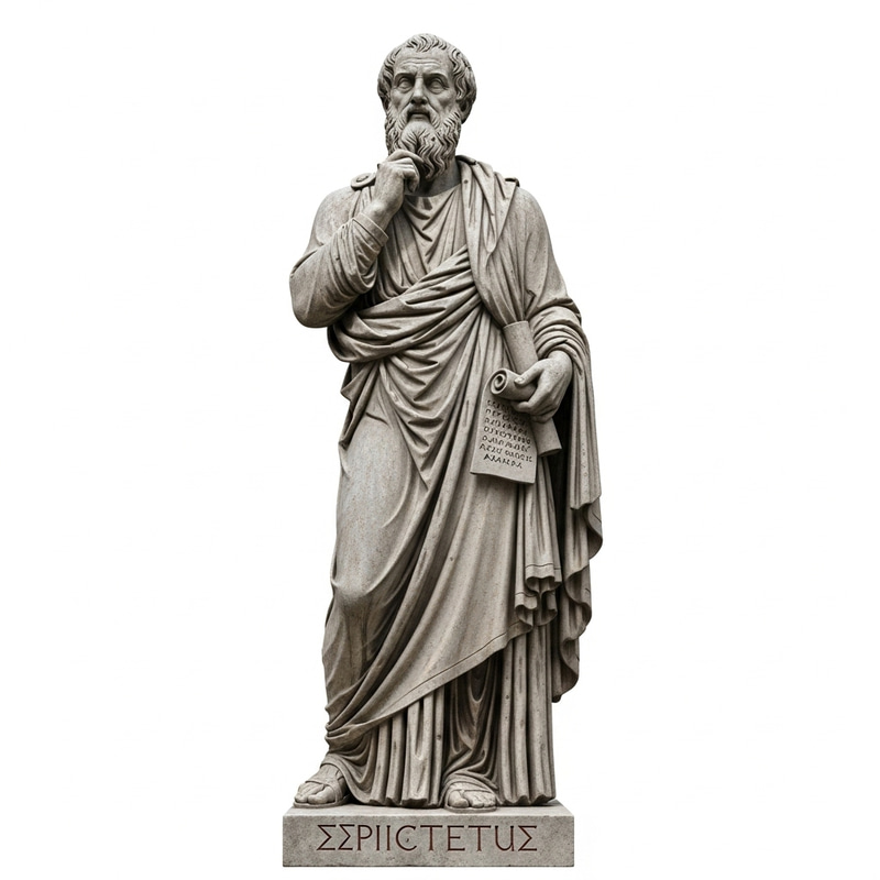 Stone Sculpture of Epictetus: Lifelike Greek Philosopher Statue Stone Sculpture of Epictetus: Lifelike Greek Philosopher Statue