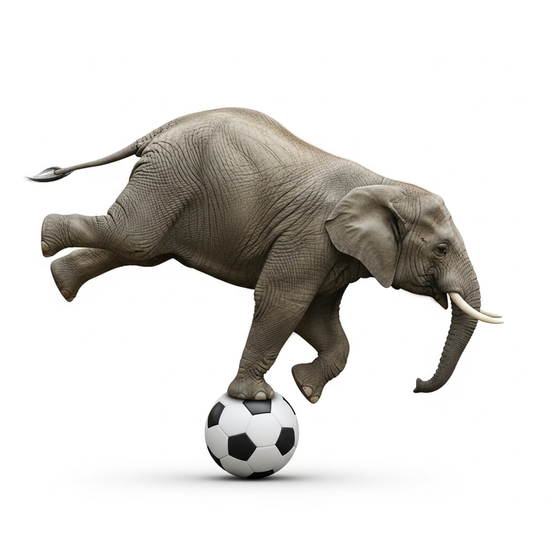Agile Elephant Balancing on Soccer Ball