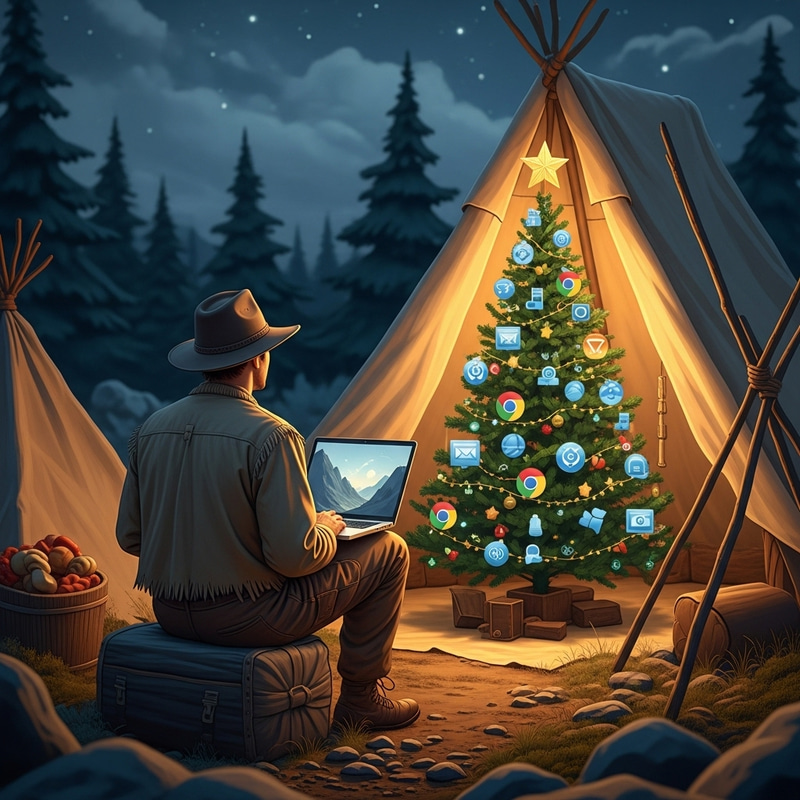 Innovative Tech at Christmas Camp with Pioneer Guy and Laptop Innovative Tech at Christmas Camp with Pioneer Guy and Laptop