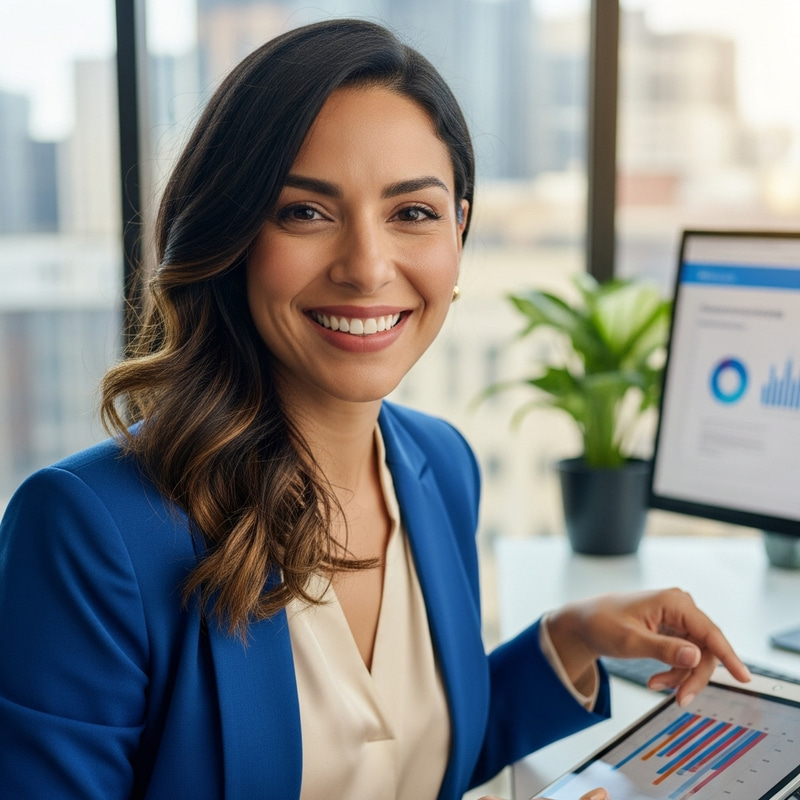 Vibrant Marketing Manager | Energy & Confidence in the Office Vibrant Marketing Manager | Energy & Confidence in the Office