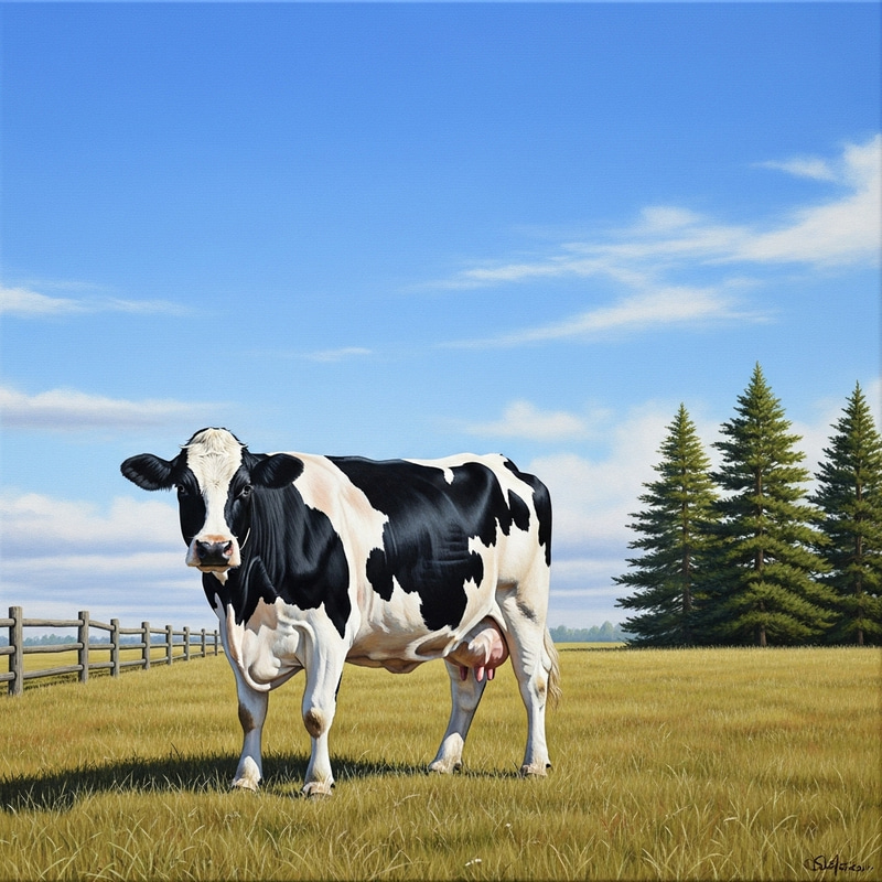 Beautiful Cow Gracing in Open Field Beautiful Cow Gracing in Open Field