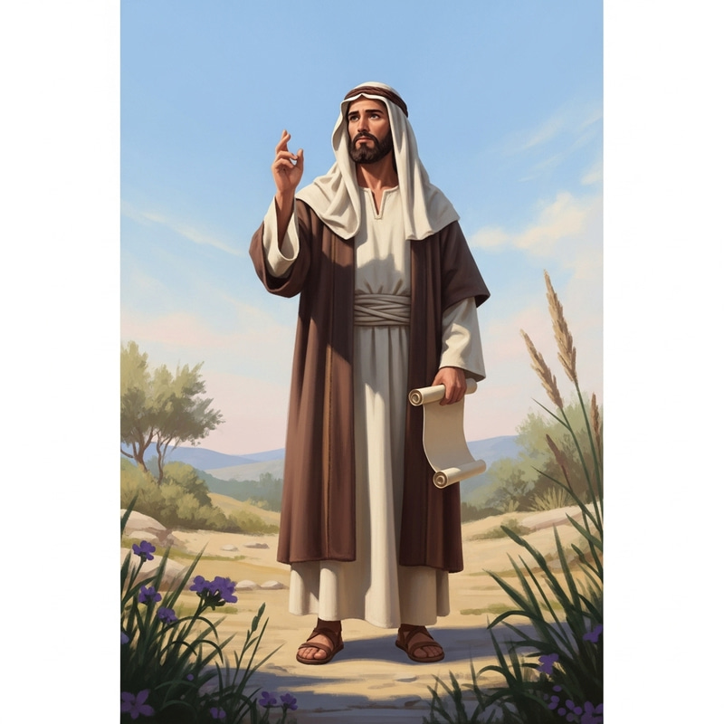 Saint Thomas Apostle in Serene Middle-Eastern Setting Saint Thomas Apostle in Serene Middle-Eastern Setting