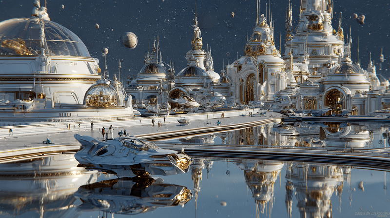 Futuristic Steampunk Space Station in Stunning Detail