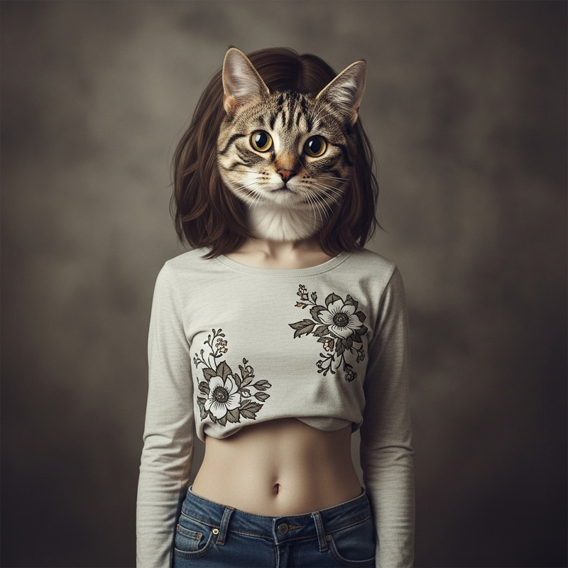 Surreal Cat-Girl: Captivating Art with Feline Charm Surreal Cat-Girl: Captivating Art with Feline Charm