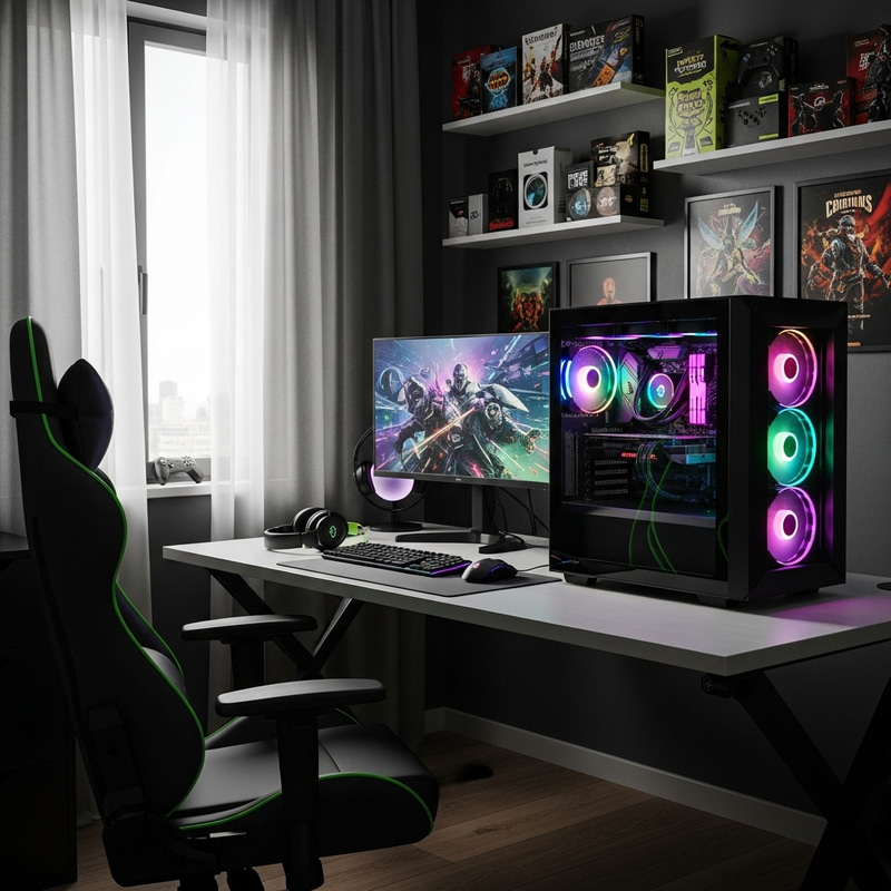 Colorful Gaming PC Setup in Neon Green Room | Ultimate Gaming Setup Colorful Gaming PC Setup in Neon Green Room | Ultimate Gaming Setup