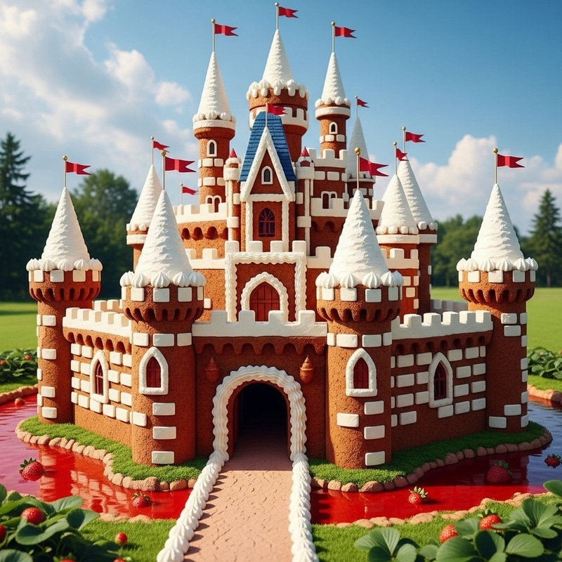 Strawberry Cake Castle | Architectural Edible Masterpiece Strawberry Cake Castle | Architectural Edible Masterpiece