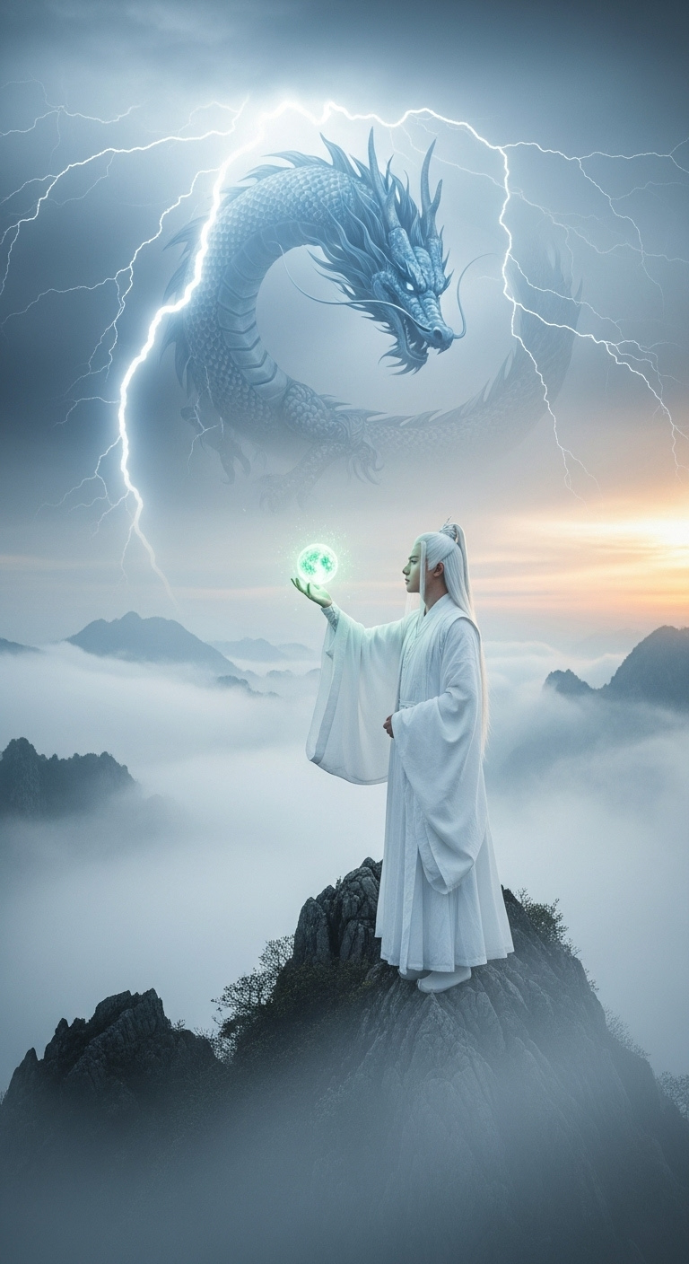 Celestial Hero: A Mystic Journey on a Mountain Peak Celestial Hero: A Mystic Journey on a Mountain Peak