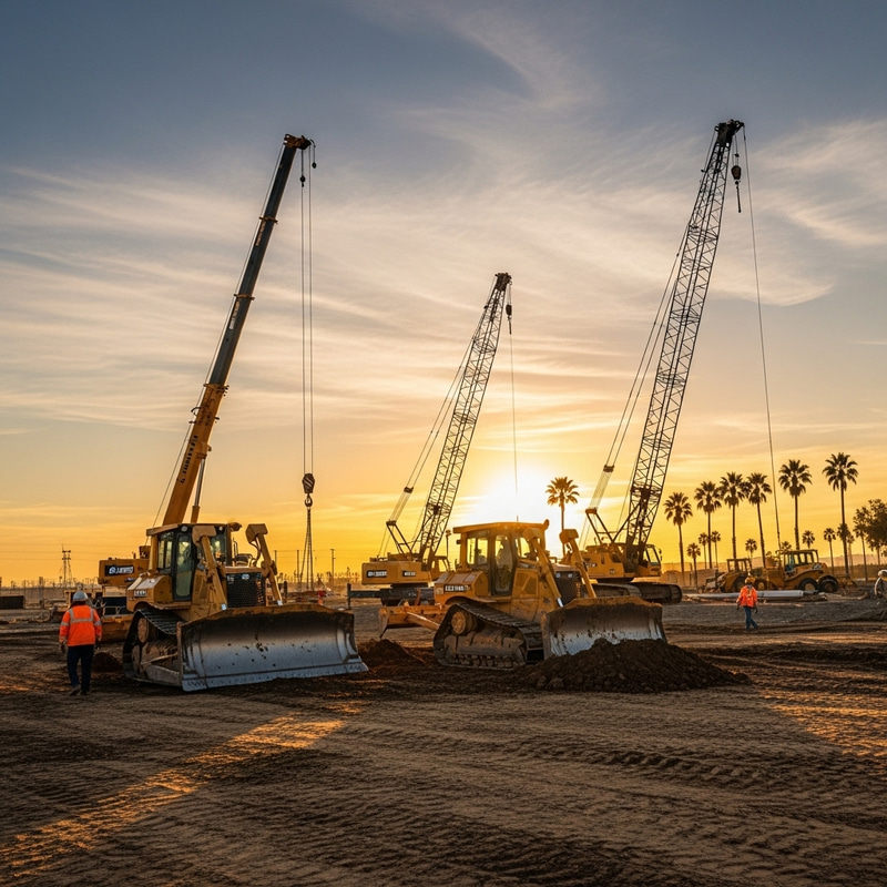 California Construction Business During Sunset California Construction Business During Sunset