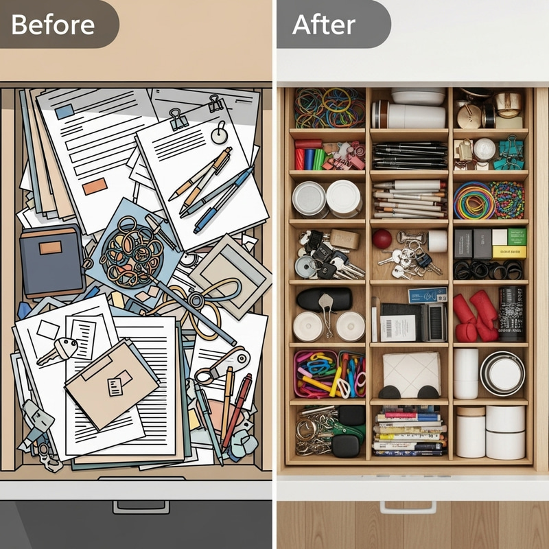 Transform Your Drawer: Chaos to Order Before & After Transform Your Drawer: Chaos to Order Before & After