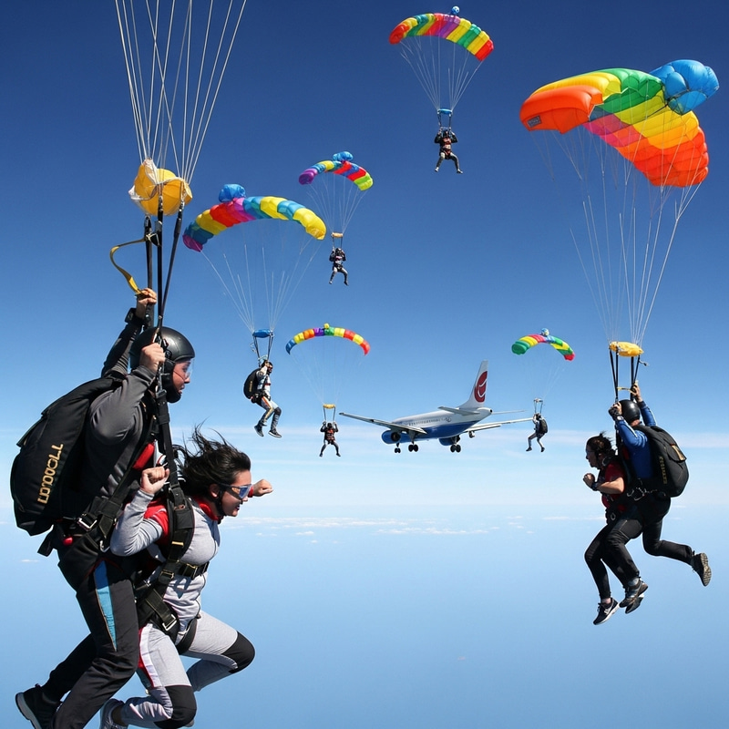 Adventurous Plane Parachute Descent | Thrilling Skydiving Experience