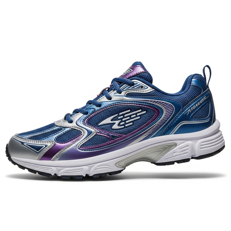 Detailed Cool-Toned Athletic Shoe Design