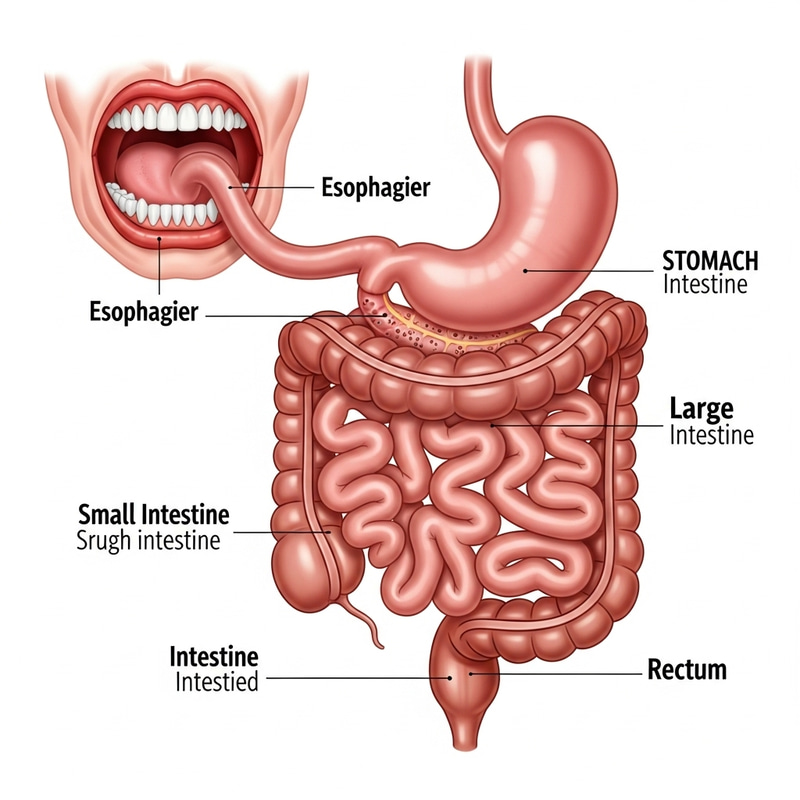 Human Digestive System Anatomy: Detailed Illustration Human Digestive System Anatomy: Detailed Illustration