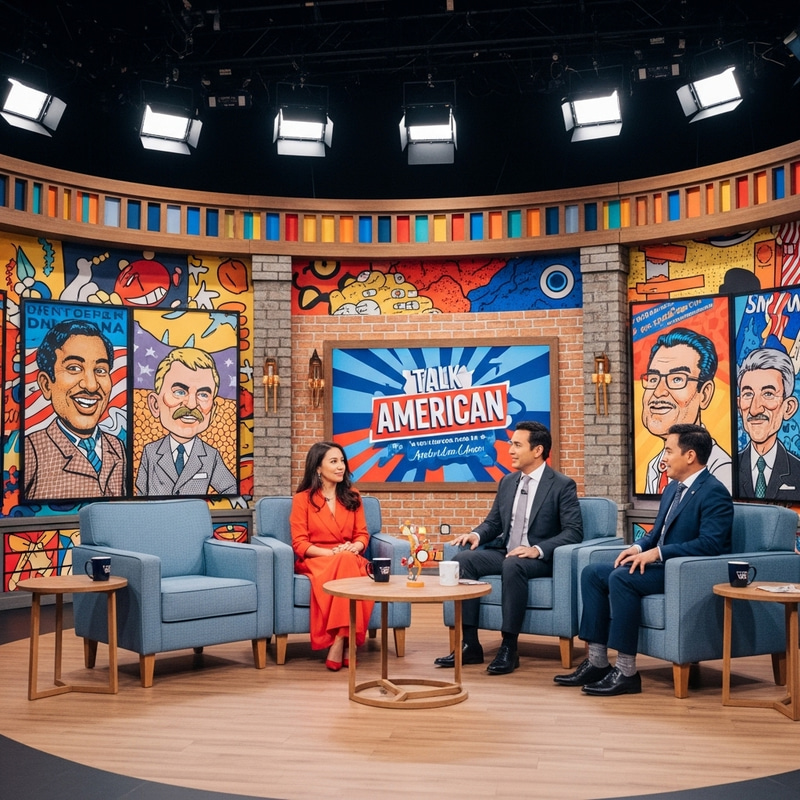 Dynamic Philippine Political Cartoon Talk Show Set