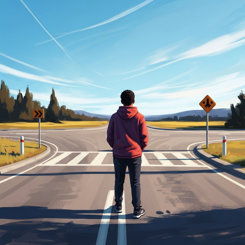 Existential Impressions at Crossroads: Contemplative Pose Existential Impressions at Crossroads: Contemplative Pose