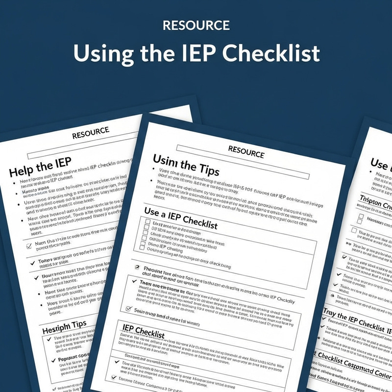 Using the IEP Checklist: Tips, Bullet Points & Checklists Using the IEP Checklist: Tips, Bullet Points & Checklists