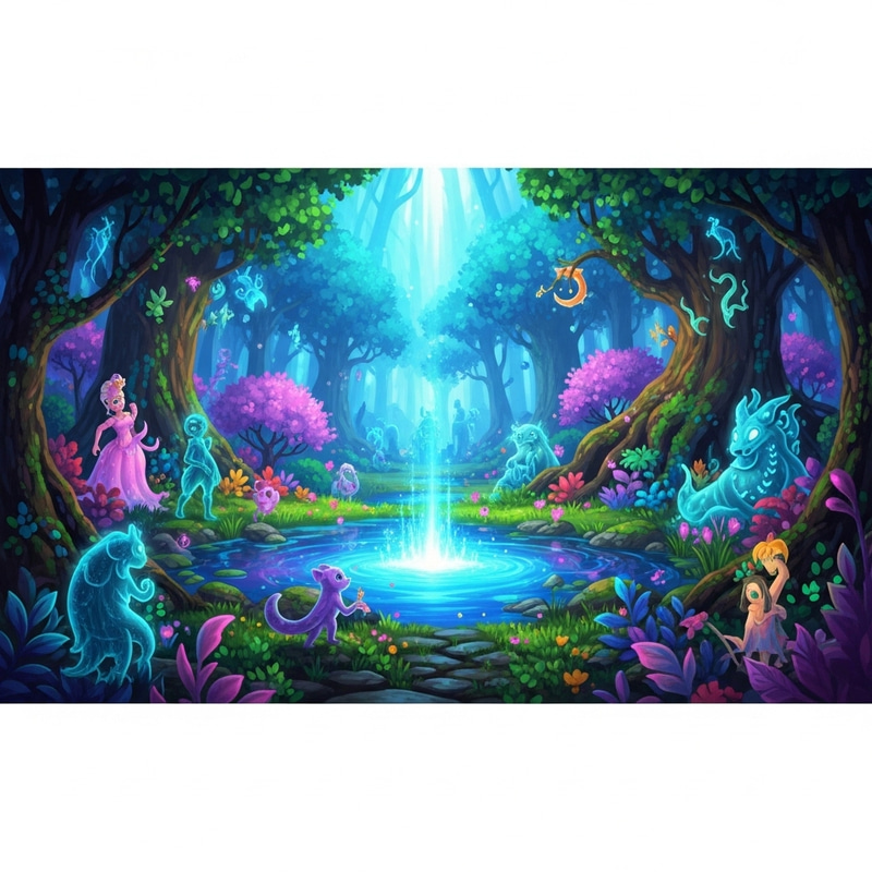 Enchanting Mystical Forest: A Magical Vibrant Wonderland