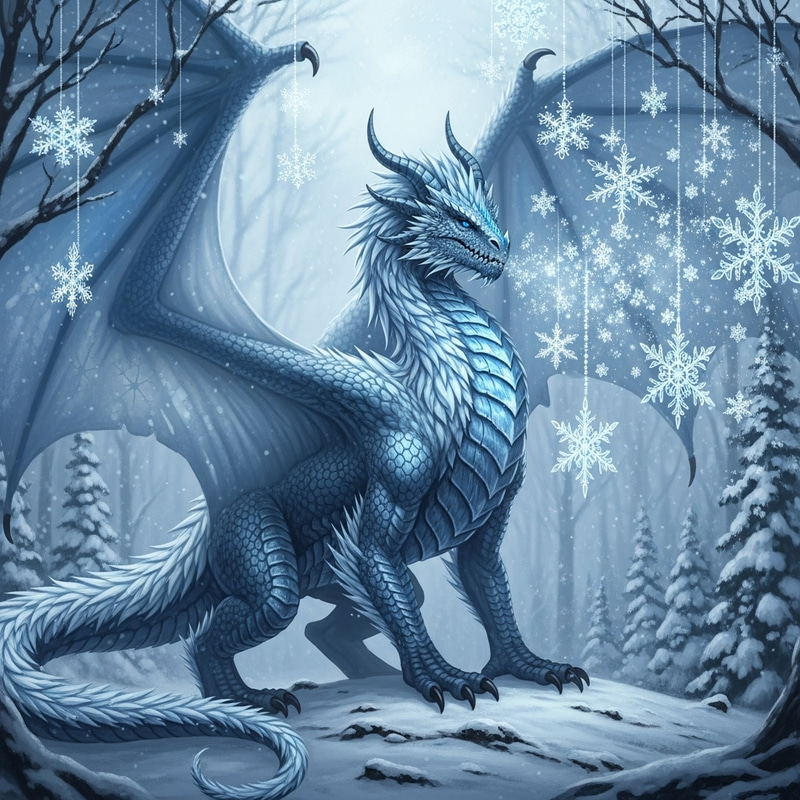 Frost Furry Dragon - Majestic Ice Dragon Frost Furry Dragon - Majestic Ice Dragon