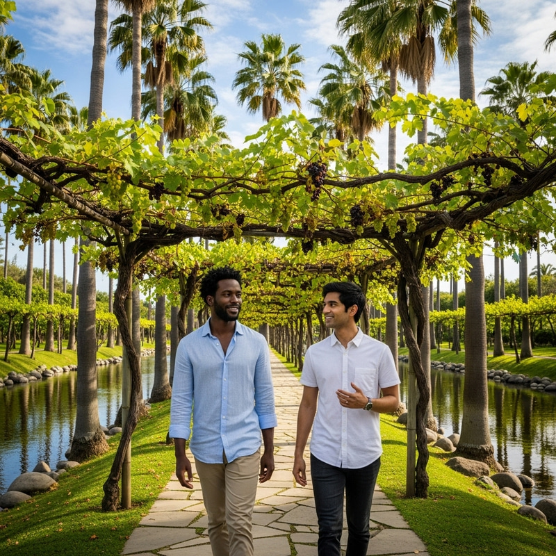 Diverse Friendship in Lush Gardens Diverse Friendship in Lush Gardens