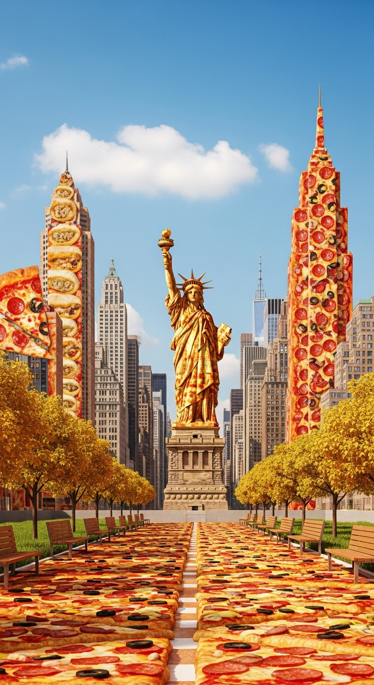 Pizza Paradise: Delicious Pizza Cityscape in New York