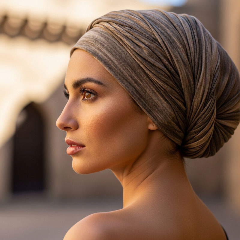 Beautiful Arabic-English Woman Profile Picture with Brown Hair & Mesmerizing Eyes