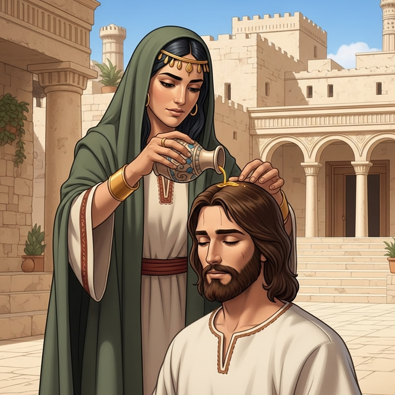 Ancient Israel: Woman Anoints Jesus with Oil Ancient Israel: Woman Anoints Jesus with Oil