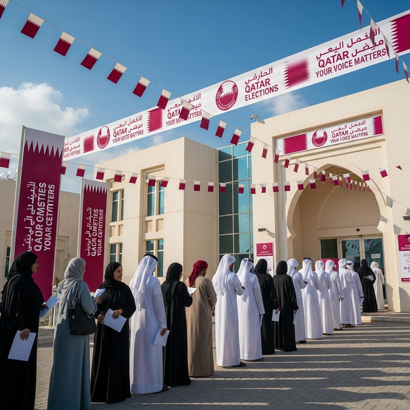 Qatar Elections: Diverse Voters in Action Qatar Elections: Diverse Voters in Action