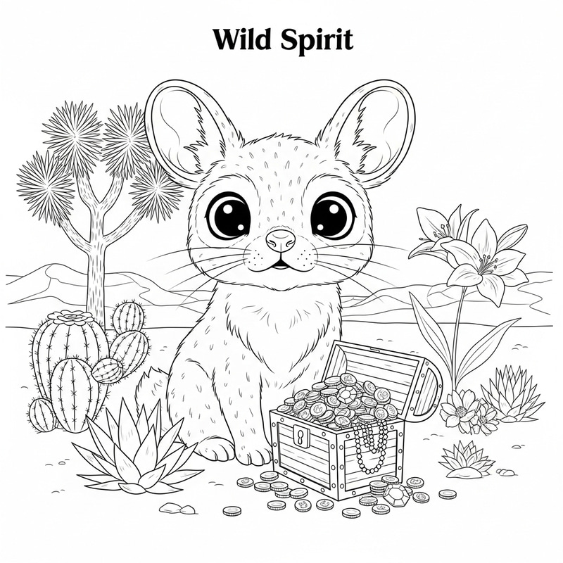 Wild Spirit: A Retro Jerboa Coloring Book for Kids Wild Spirit: A Retro Jerboa Coloring Book for Kids