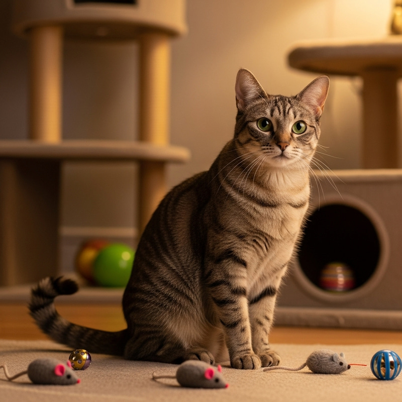 Majestic Domestic Short-Haired Cat in a Cozy Home Setting Majestic Domestic Short-Haired Cat in a Cozy Home Setting