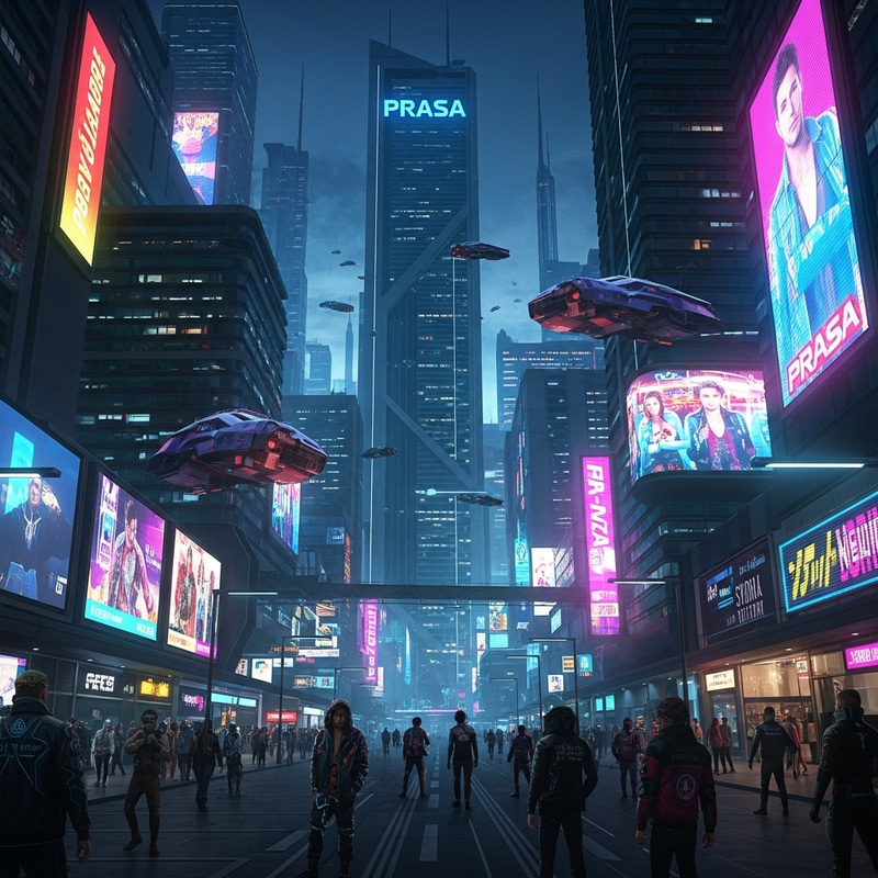 PRASA Futuristic Cyberpunk Cityscape PRASA Futuristic Cyberpunk Cityscape