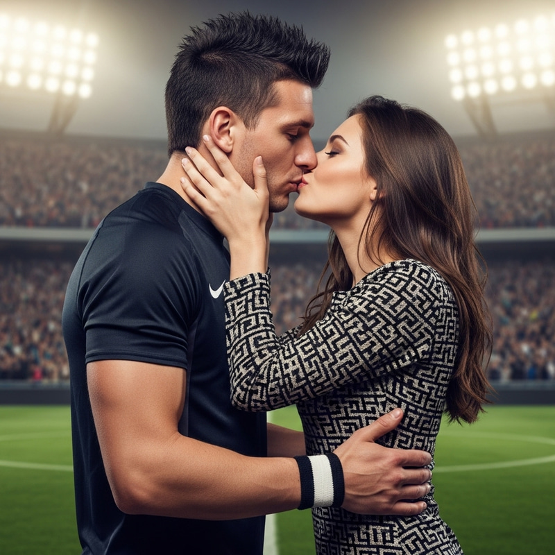 Cristiano Ronaldo Kissed by Attractive Young Woman at Stadium Cristiano Ronaldo Kissed by Attractive Young Woman at Stadium
