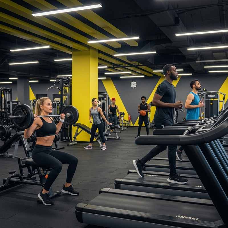 Dynamic Gym Activities - Sporty Black and Yellow Theme