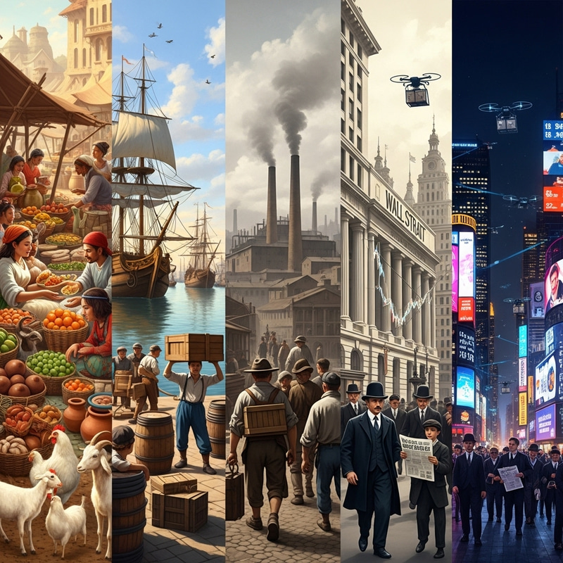 Evolution of Business and Trade Art: A Visual Journey Through Time