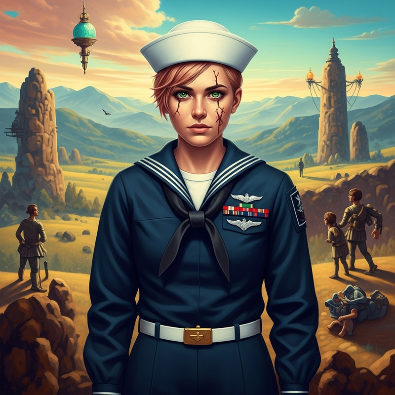 Navy Hospital Corpsman in Surreal Dreamscape | Strength & Compassion Navy Hospital Corpsman in Surreal Dreamscape | Strength & Compassion