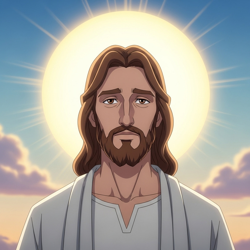 Animated Interpretation of Jesus: Serene Depiction Animated Interpretation of Jesus: Serene Depiction