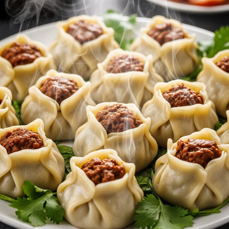 Delicious Homemade Manti Dumplings with Spiced Meat Delicious Homemade Manti Dumplings with Spiced Meat