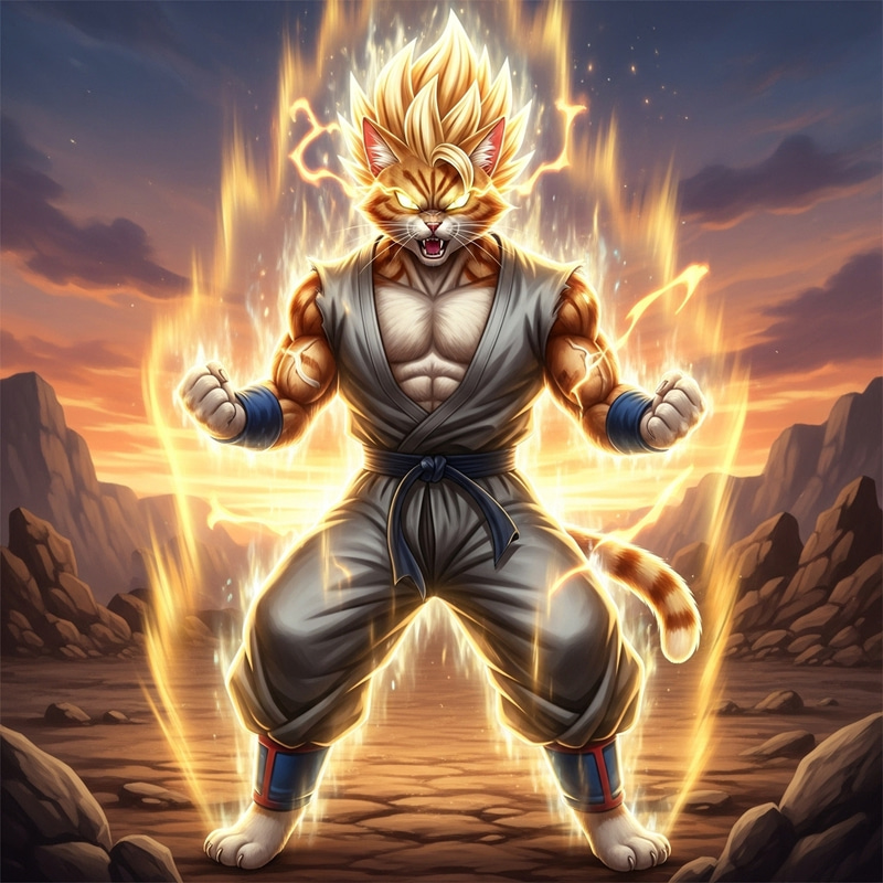 Super Saiyan Cat Chat | Golden Aura Energy Super Saiyan Cat Chat | Golden Aura Energy
