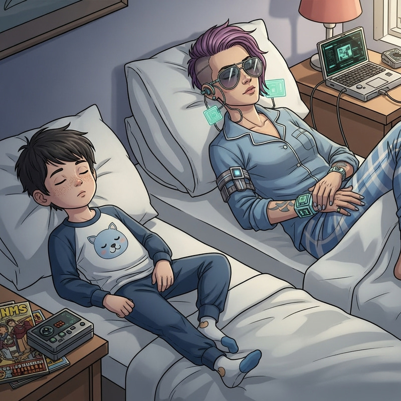Stylish Serenity: Izuku Midoriya and Sombra Cozy Pajama Nap