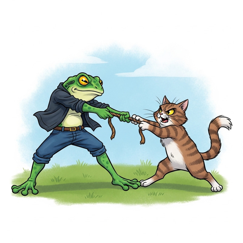 Frog vs. Cat: Epic Battle Drawing Frog vs. Cat: Epic Battle Drawing