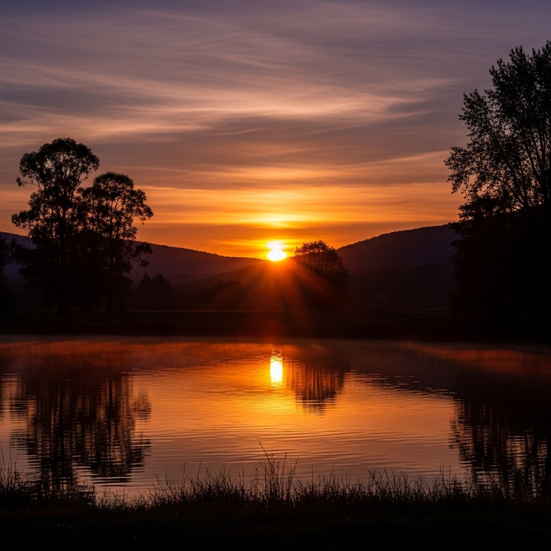 Vibrant Sunset Scene with Serene Beauty