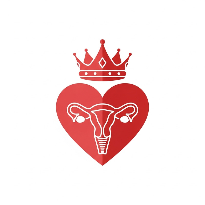 Captivating Heart with Crown and Uterus Icon - Flat Design Captivating Heart with Crown and Uterus Icon - Flat Design