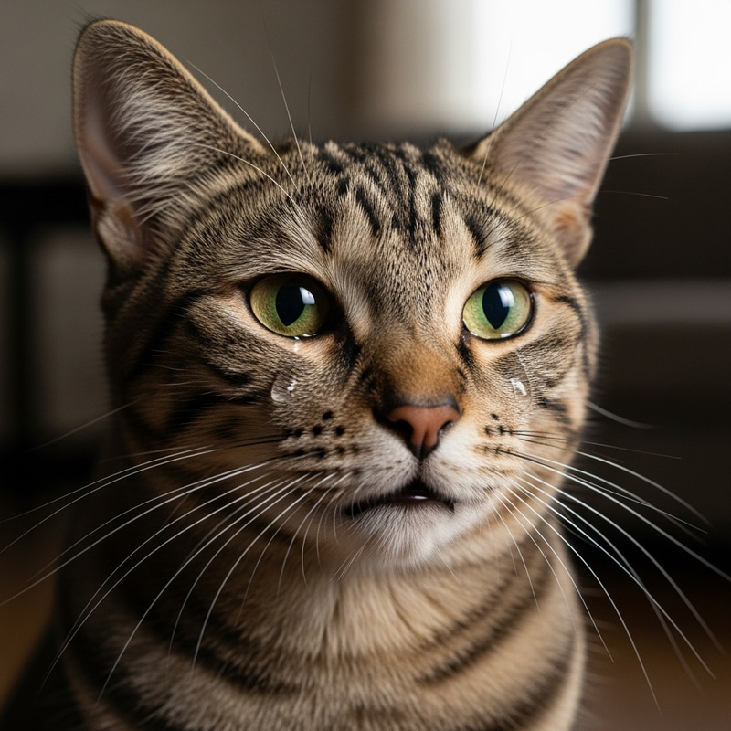 Crying Cat - Emotional Domestic Feline Image Crying Cat - Emotional Domestic Feline Image