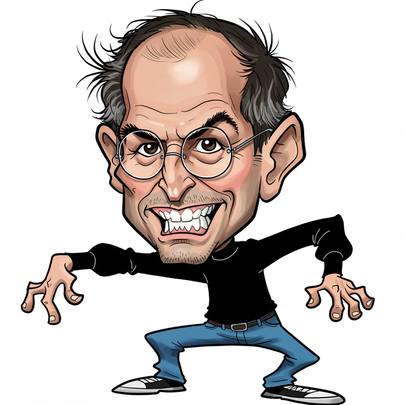 Funny Caricature of Steve Jobs