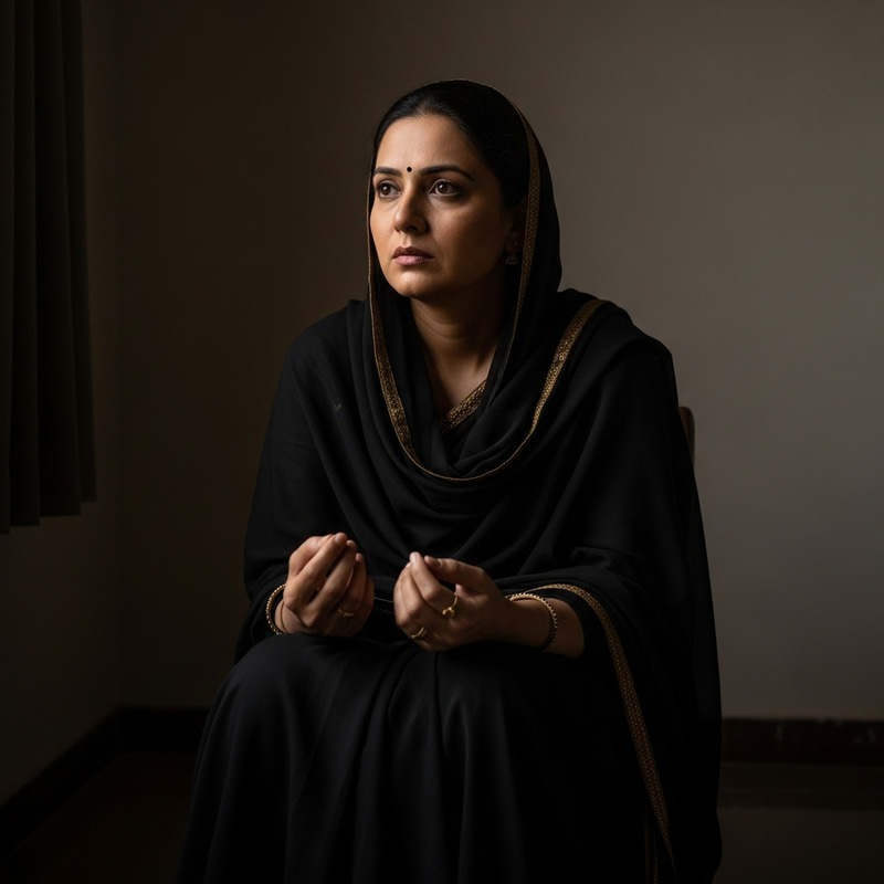 South Asian Woman Suffering from Grief and Anxiety South Asian Woman Suffering from Grief and Anxiety