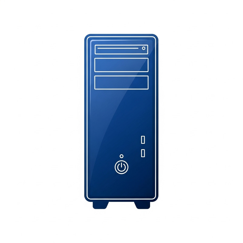Deep Blue Computer Case Icon | Technology & Sophistication