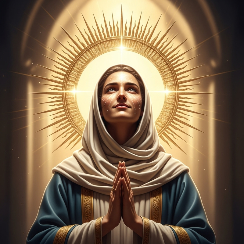 Divine Figure with Sun Corona Halo | Spiritual Tranquility Divine Figure with Sun Corona Halo | Spiritual Tranquility