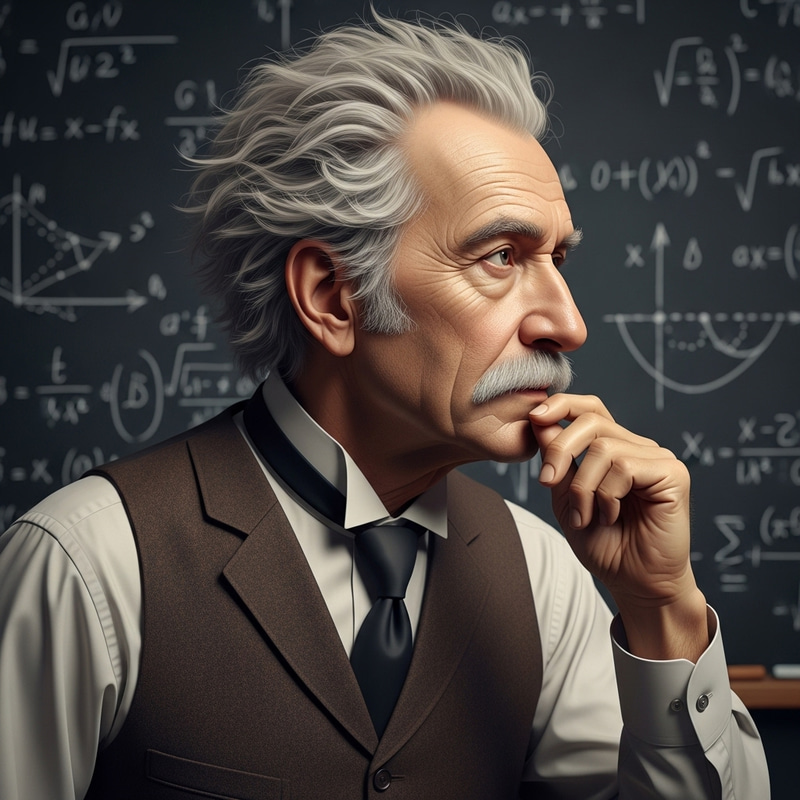 Genius Physicist Contemplating | Vintage-style Portrait Genius Physicist Contemplating | Vintage-style Portrait