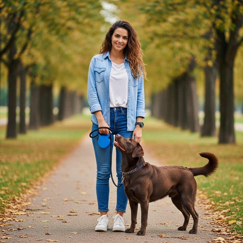 Beautiful Hispanic Woman and Playful Dog in Peaceful Park Beautiful Hispanic Woman and Playful Dog in Peaceful Park