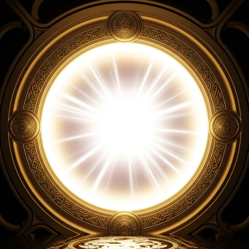 Fantasy Portal: Mystical Round Light Frame and Gateway